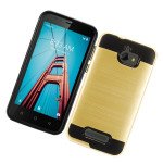 Wholesale Coolpad Defiant 3632 Armor Hybrid Case (Champagne Gold)